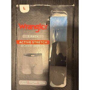 Wrangler Active Stretch Boxer Briefs 3-Pack Men's Size L New Sealed Package NIB